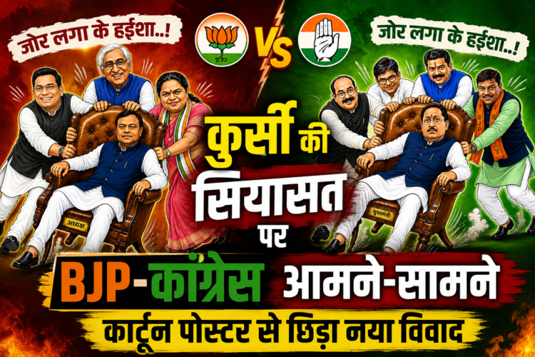 कुर्सी की सियासत पर BJP-कांग्रेस आमने-सामने, कार्टून पोस्टर से छिड़ा नया विवाद