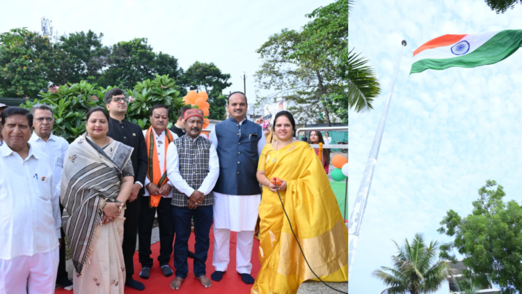 रायपुर में 82 मीटर ऊंचे पोल पर लहराया तिरंगा, तेलीबांधा तालाब बना देशभक्ति के रंग में