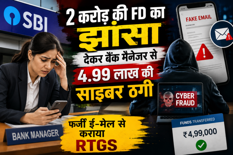 2 करोड़ की FD का झांसा देकर बैंक मैनेजर से 4.99 लाख की साइबर ठगी, फर्जी ई-मेल से कराया RTGS
