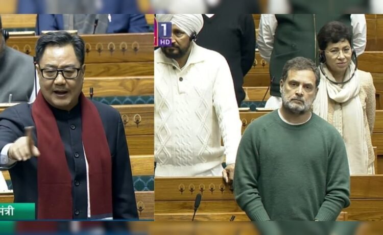 रिजिजू का राहुल गांधी पर पलटवार, बोले- संसद में बहस से भागकर लोकतंत्र की बात न करें