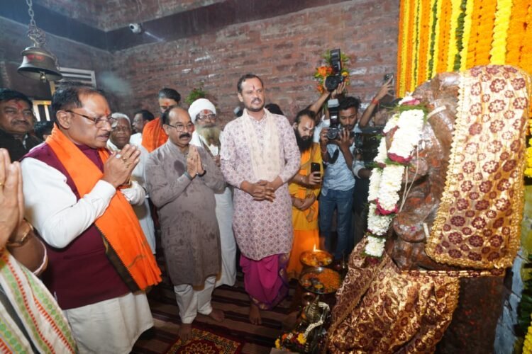 मदकूद्वीप पहुंचे CM साय, रामाश्रय और गणेश मंदिर में की पूजा-अर्चना; कन्या पूजन कर लिया आशीर्वाद