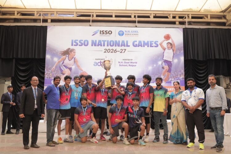 छत्तीसगढ़ में पहली बार आयोजित आईएसएसओ राष्ट्रीय बास्केटबॉल प्रतियोगिता का एन.एच. गोयल वर्ल्ड स्कूल में समापन