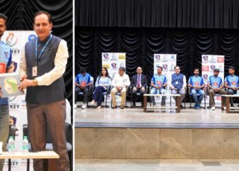 एन.एच. गोयल वर्ल्ड स्कूल पहुंचे राजधानी रॉयल्स के हॉकी खिलाड़ी, विद्यार्थियों को दिया देश के लिए खेलने का प्रेरणादायक संदेश