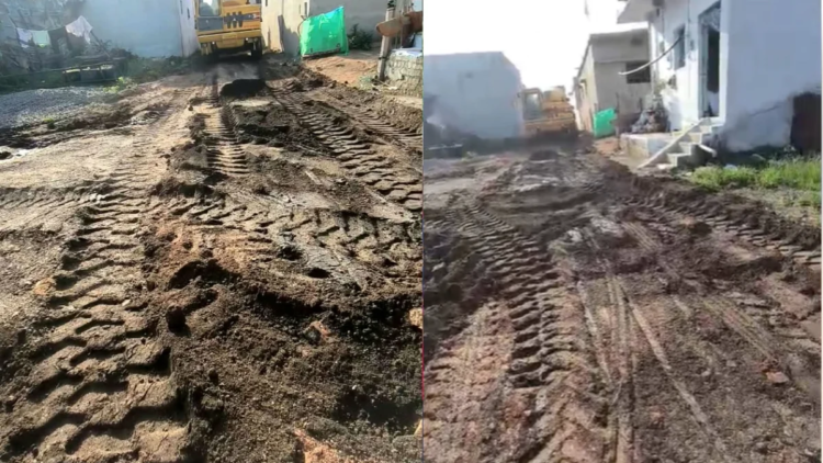 आरंग के नरदहा में सड़क निर्माण पर उठे सवाल, मुरुम-बजरी की जगह राखड़ डालने का आरोप; जांच के बाद होगी कार्रवाई