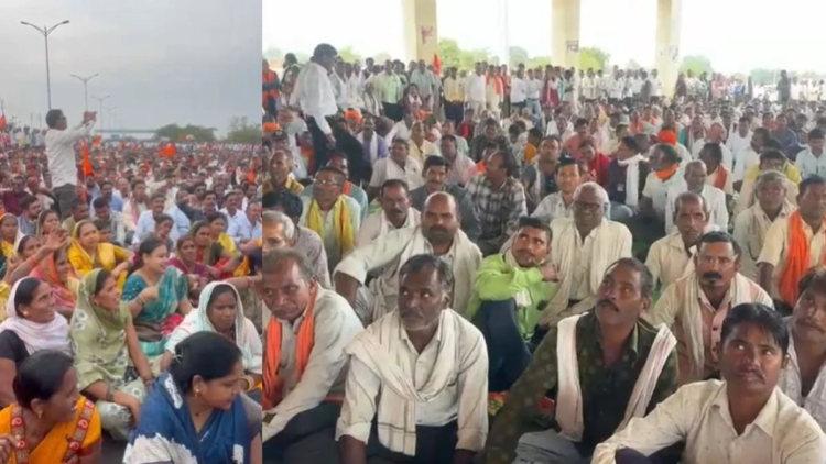 10 मांगों को लेकर किसानों का हल्लाबोल, रेलवे ब्रिज पर बैरिकेडिंग से रोका रास्ता