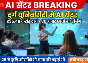 दुर्ग विश्वविद्यालय में AI सेंटर पर ₹35.48 करोड़ खर्च, 30 हजार विद्यार्थियों को मिलेगी ट्रेनिंग; 2027-28 से कृषि और विदेशी भाषाओं की पढ़ाई भी