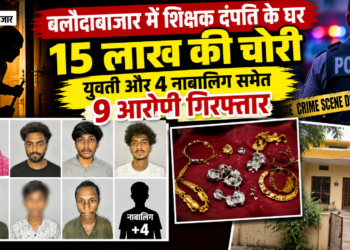बलौदाबाजार में शिक्षक दंपति के घर 15 लाख की चोरी, युवती और 4 नाबालिग समेत 9 आरोपी गिरफ्तार