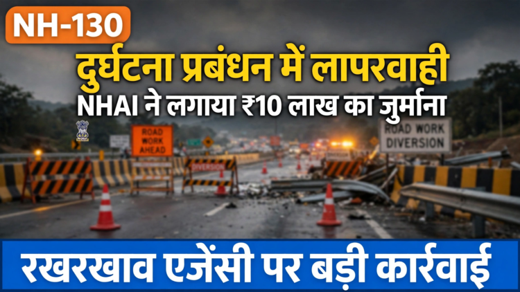NH-130 पर दुर्घटना प्रबंधन में लापरवाही, NHAI ने रखरखाव एजेंसी पर लगाया ₹10 लाख का जुर्माना
